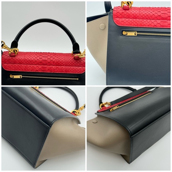 Celine Trapeze Medium Python Multi-Colored Shoulder Bag - Picture 8 of 11